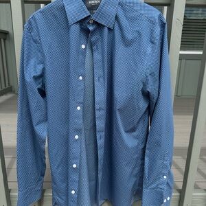 ✨ Men’s Bonobos Dress Shirt – Size 16 35 – Blue with White Polka Dots